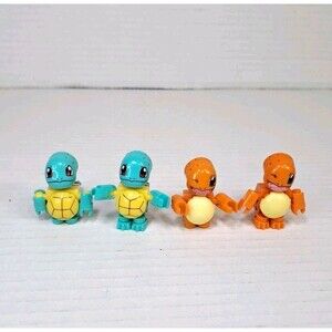 Mega Construx Pokémon (2) Squirtle & (2) Charizard Lot 4 Mini Figs Block Figures